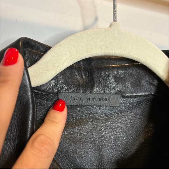 John Varvatos Leather Button Down Shirt - Picture 3 of 9